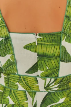 FARM Rio Off-White Palm Fan Jumpsuit Outlet