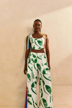 FARM Rio Off-White Rainbow Toucans Pants