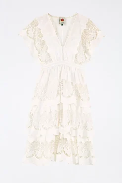 FARM Rio Off-White Richelieu Midi Dress Discount