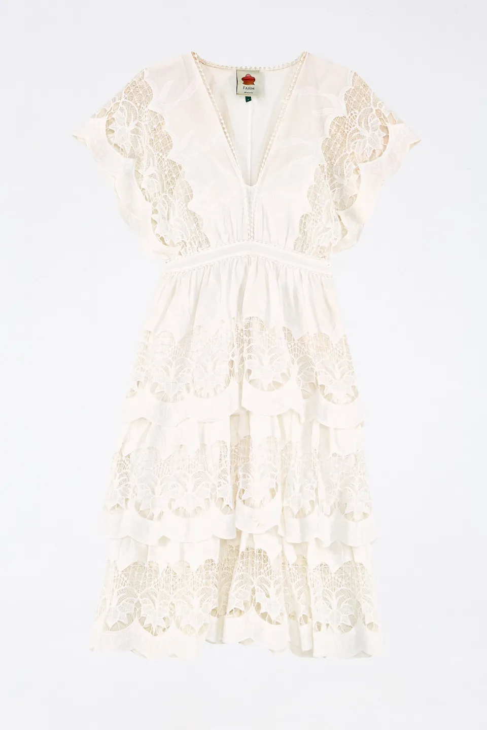 FARM Rio Off-White Richelieu Midi Dress Discount