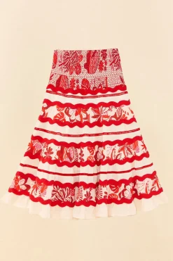 FARM Rio Off-White Rio Tiles Midi Skirt Hot