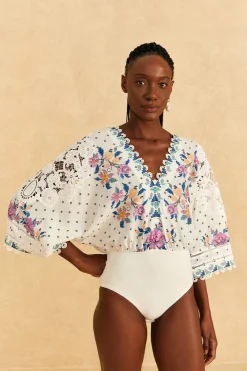 FARM Rio Off-White Romantic Bandanas Bodysuit Best