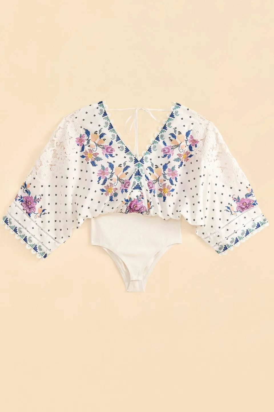 FARM Rio Off-White Romantic Bandanas Bodysuit Best