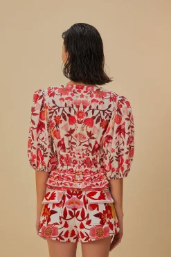 FARM Rio Off-White Romantic Orchard Crop Blouse Sale