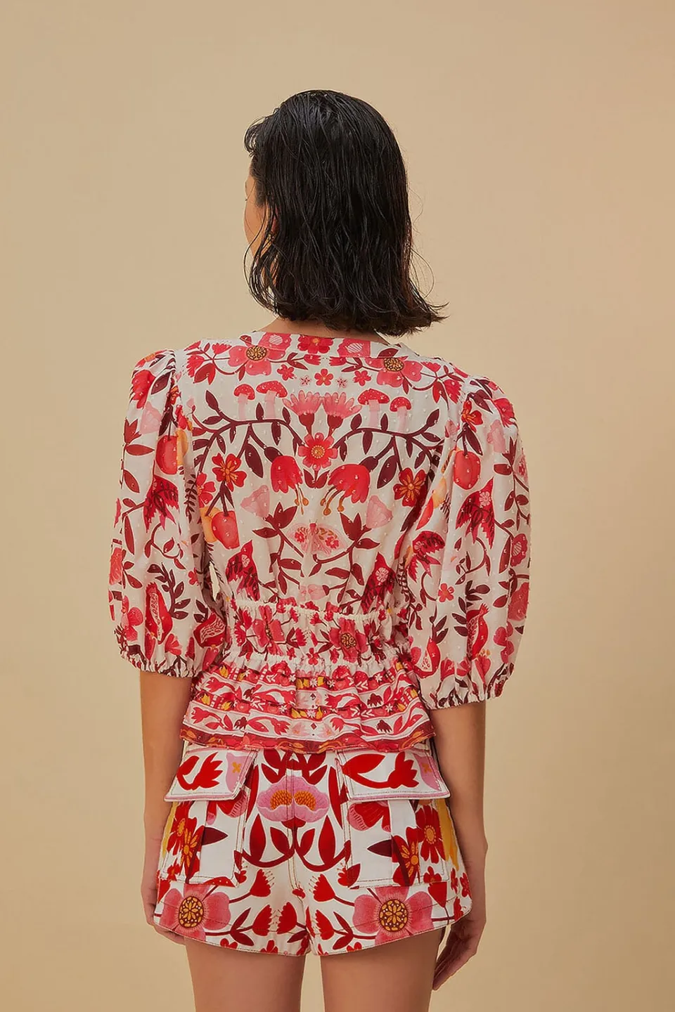 FARM Rio Off-White Romantic Orchard Crop Blouse Sale
