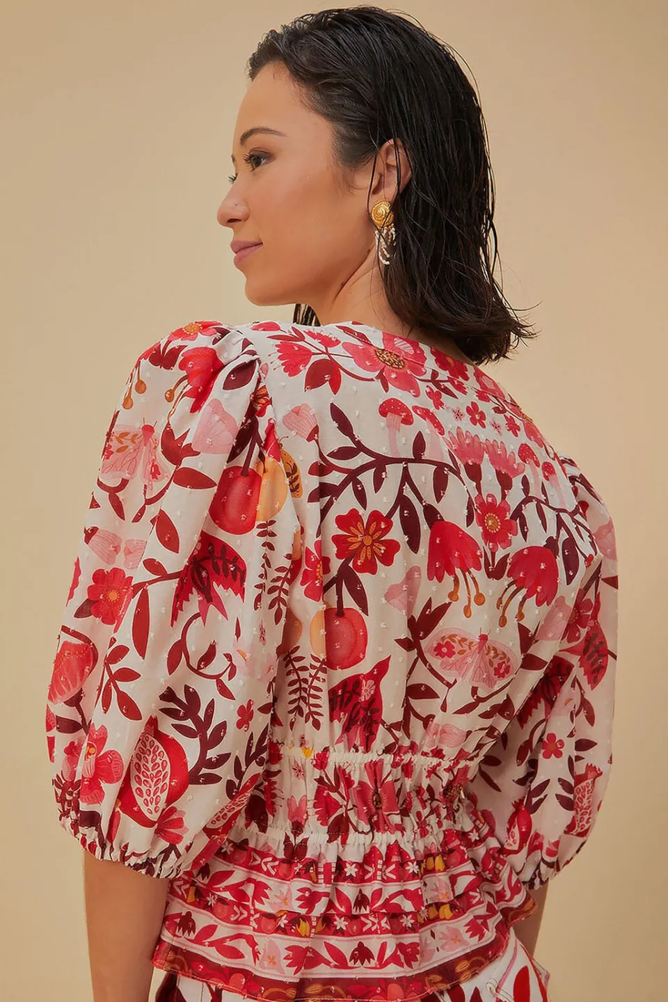 FARM Rio Off-White Romantic Orchard Crop Blouse Sale