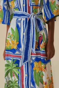 FARM Rio Off-White Tropical Destination Midi Dress Discount