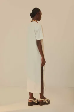 FARM Rio Off-White Tropical Organic Cotton T-Shirt Dress Discount