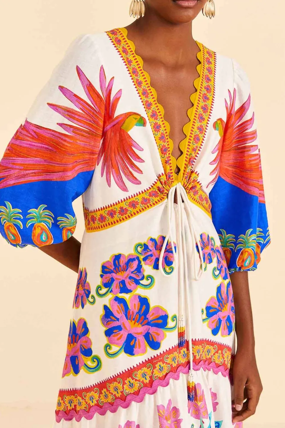 FARM Rio Off-White Vivid Garden Maxi Dress Online