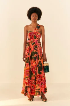 FARM Rio Orange Blooming Garden Maxi Dress Best