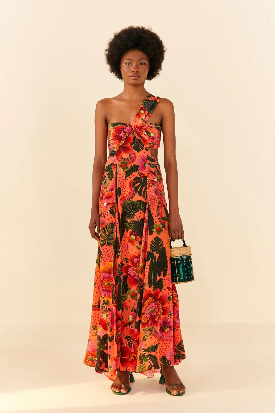 FARM Rio Orange Blooming Garden Maxi Dress Best