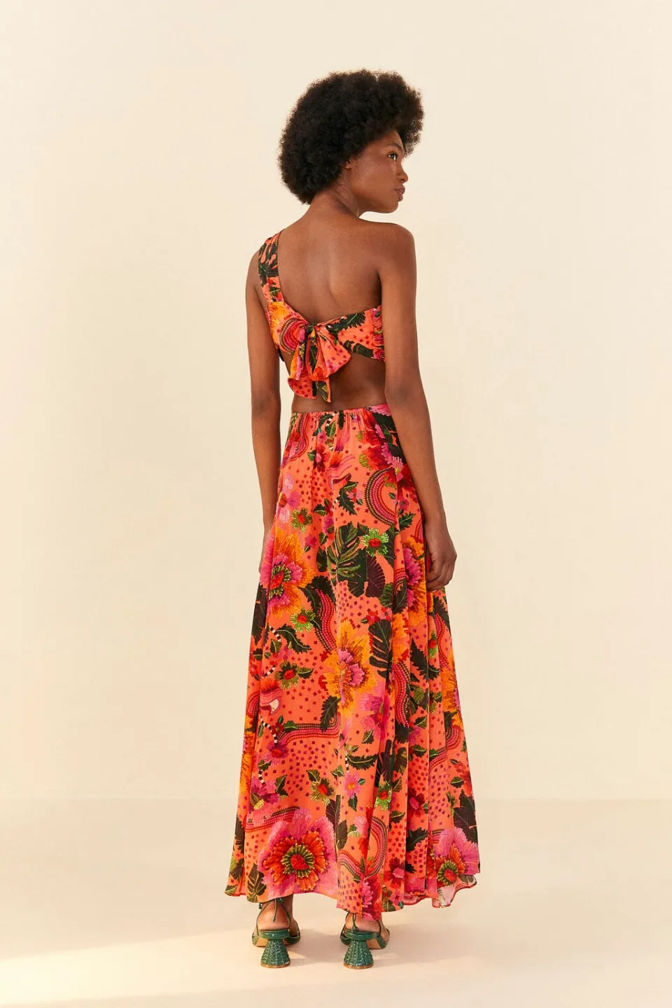 FARM Rio Orange Blooming Garden Maxi Dress Best