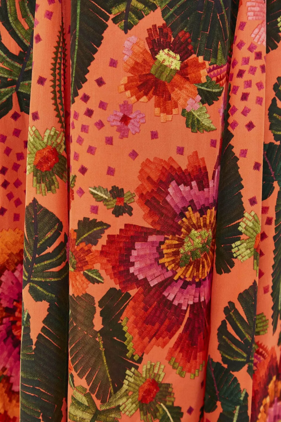 FARM Rio Orange Blooming Garden Maxi Dress Best