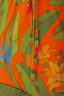 FARM Rio Orange Fresh Macaws Midi Dress Online