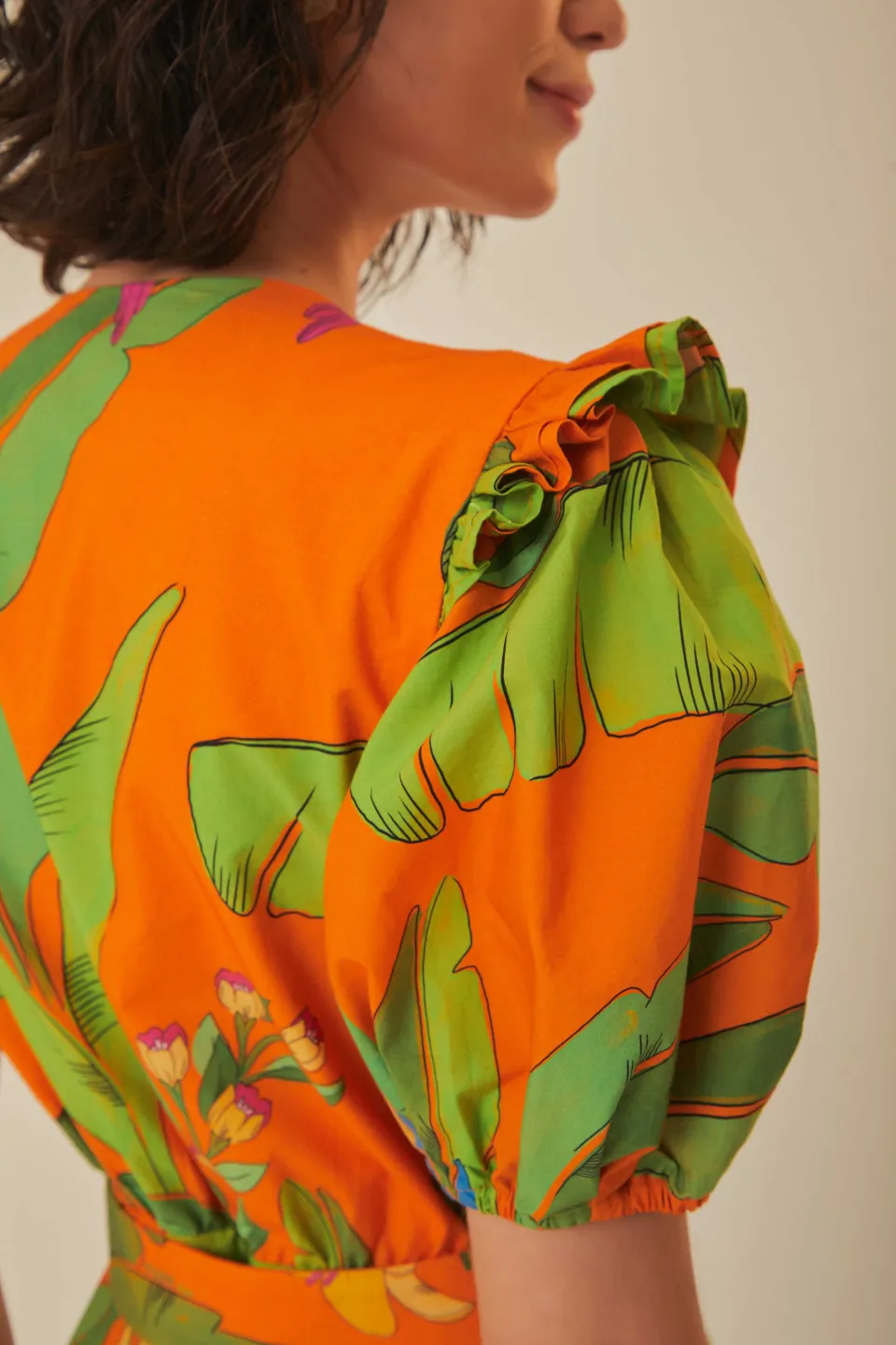 FARM Rio Orange Fresh Macaws Romper Hot