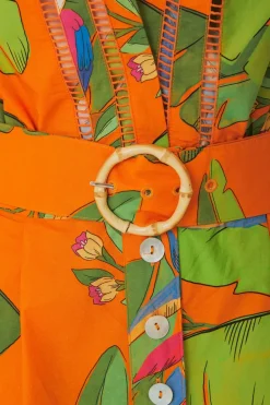 FARM Rio Orange Fresh Macaws Romper Hot