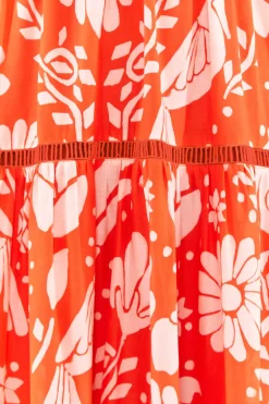 FARM Rio Orange Neon Jungle Maxi Dress New