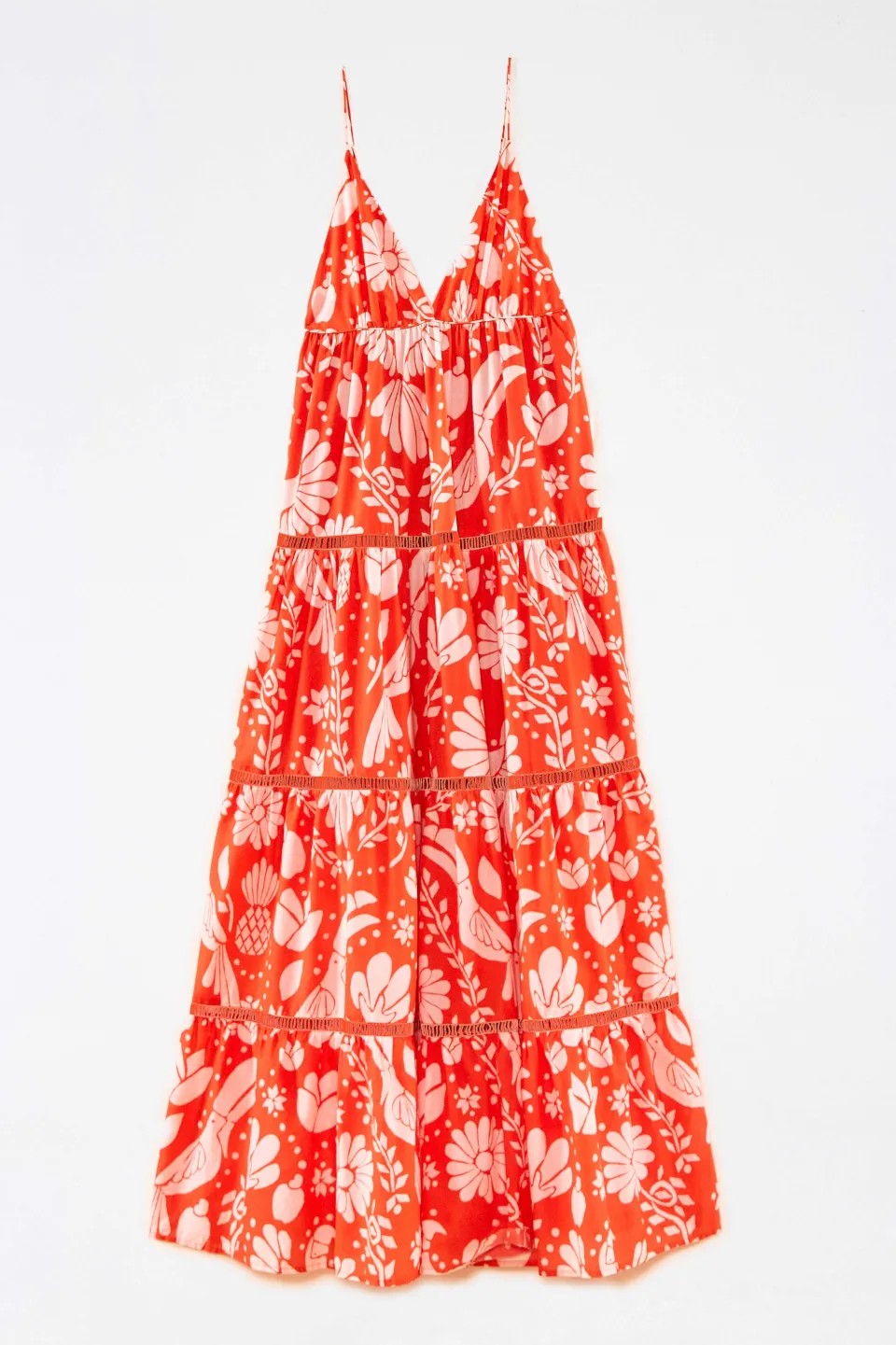 FARM Rio Orange Neon Jungle Maxi Dress New