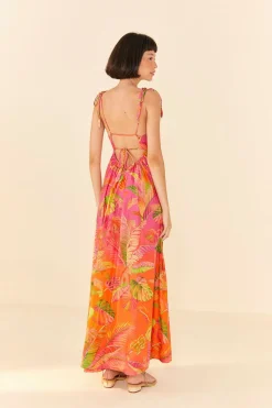FARM Rio Orange Ombre Forest Maxi Dress Clearance