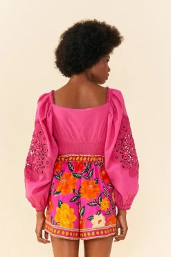 FARM Rio Pink Flower Tapestry Shorts Hot