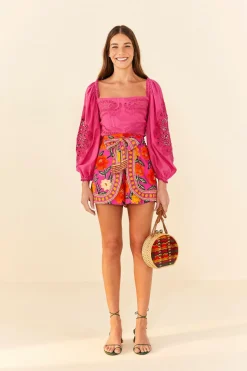 FARM Rio Pink Lace Blouse Online
