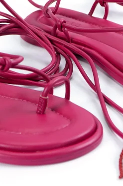 FARM Rio Pink Lace Up Flat Sandal Outlet