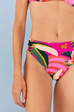 FARM Rio Pink Leopard Forest High Waisted Bikini Bottom Clearance
