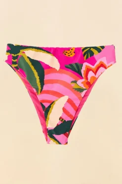 FARM Rio Pink Leopard Forest High Waisted Bikini Bottom Clearance