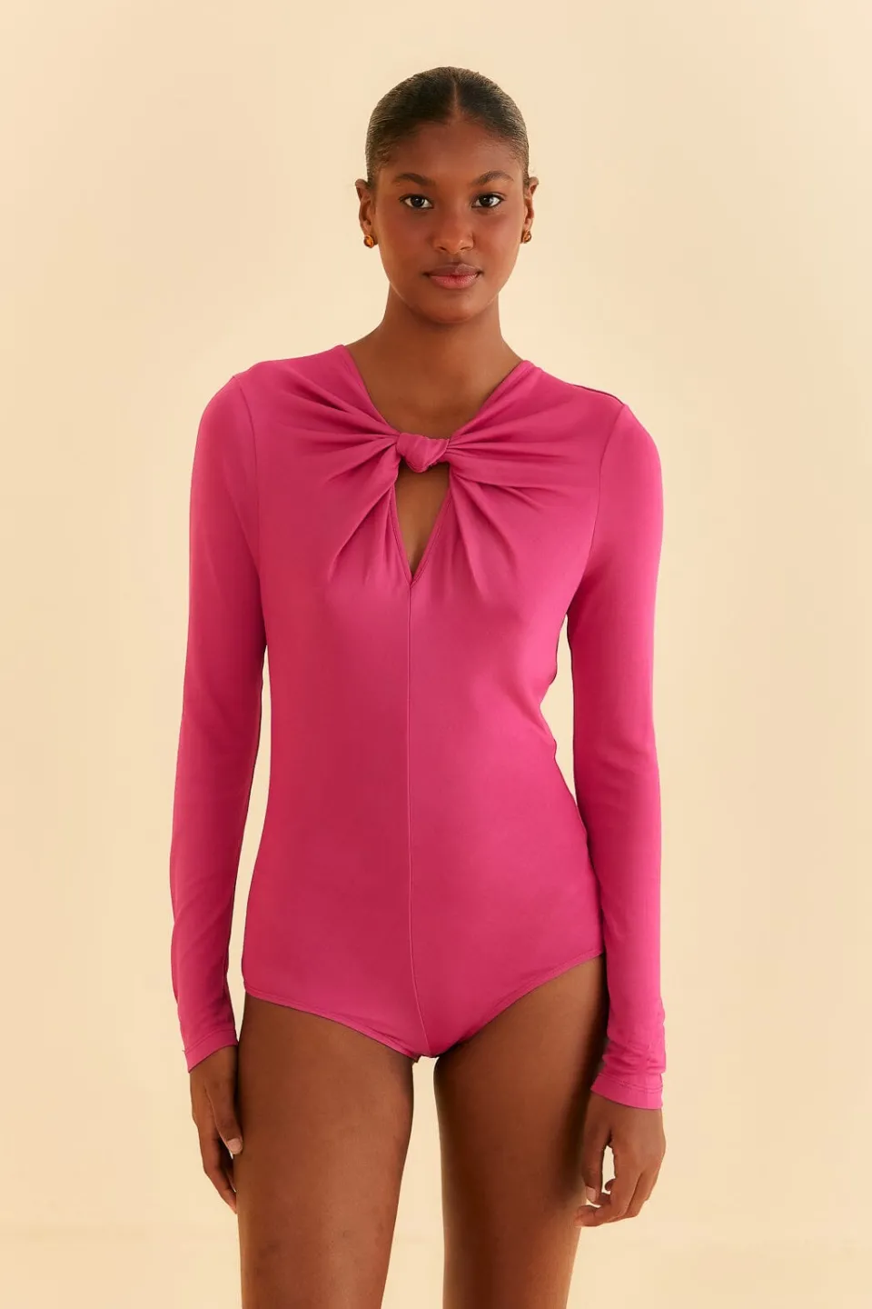 FARM Rio Pink Long Sleeve Bodysuit Discount