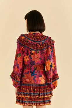 FARM Rio Pink Tropical Tapestry Mini Skirt Best
