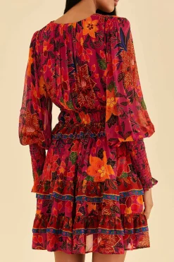 FARM Rio Pink Tropical Tapestry Mini Dress Clearance