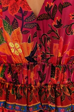FARM Rio Pink Tropical Tapestry Mini Dress Clearance