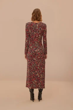 FARM Rio Purple Chelsea Garden Flowers Knot Maxi Dress Discount