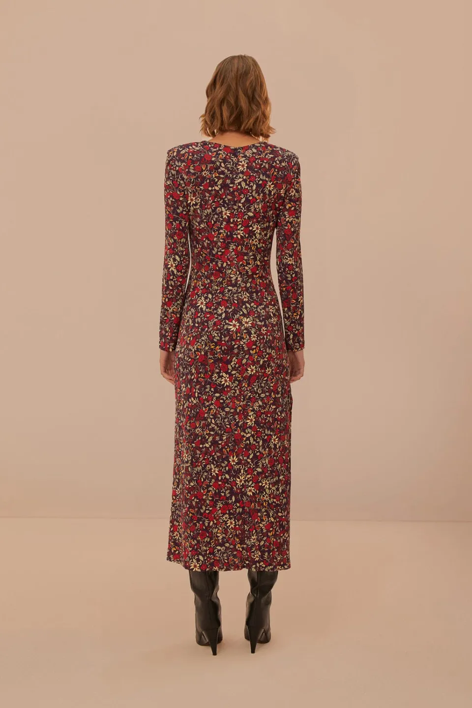 FARM Rio Purple Chelsea Garden Flowers Knot Maxi Dress Discount