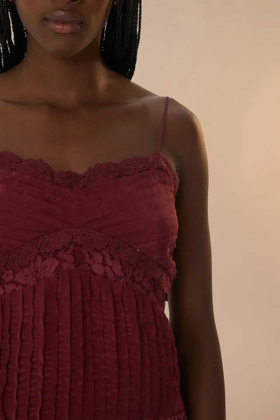 FARM Rio Purple Lace Sleeveless Blouse New