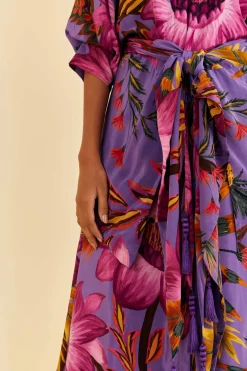 FARM Rio Purple Maxi Flowers Maxi Dress Clearance