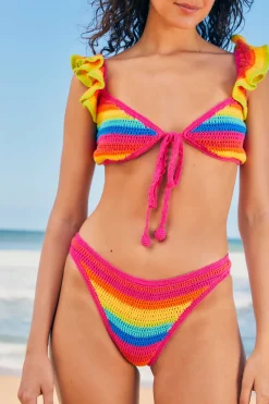FARM Rio RAINBOW CROCHET BIKINI BOTTOM