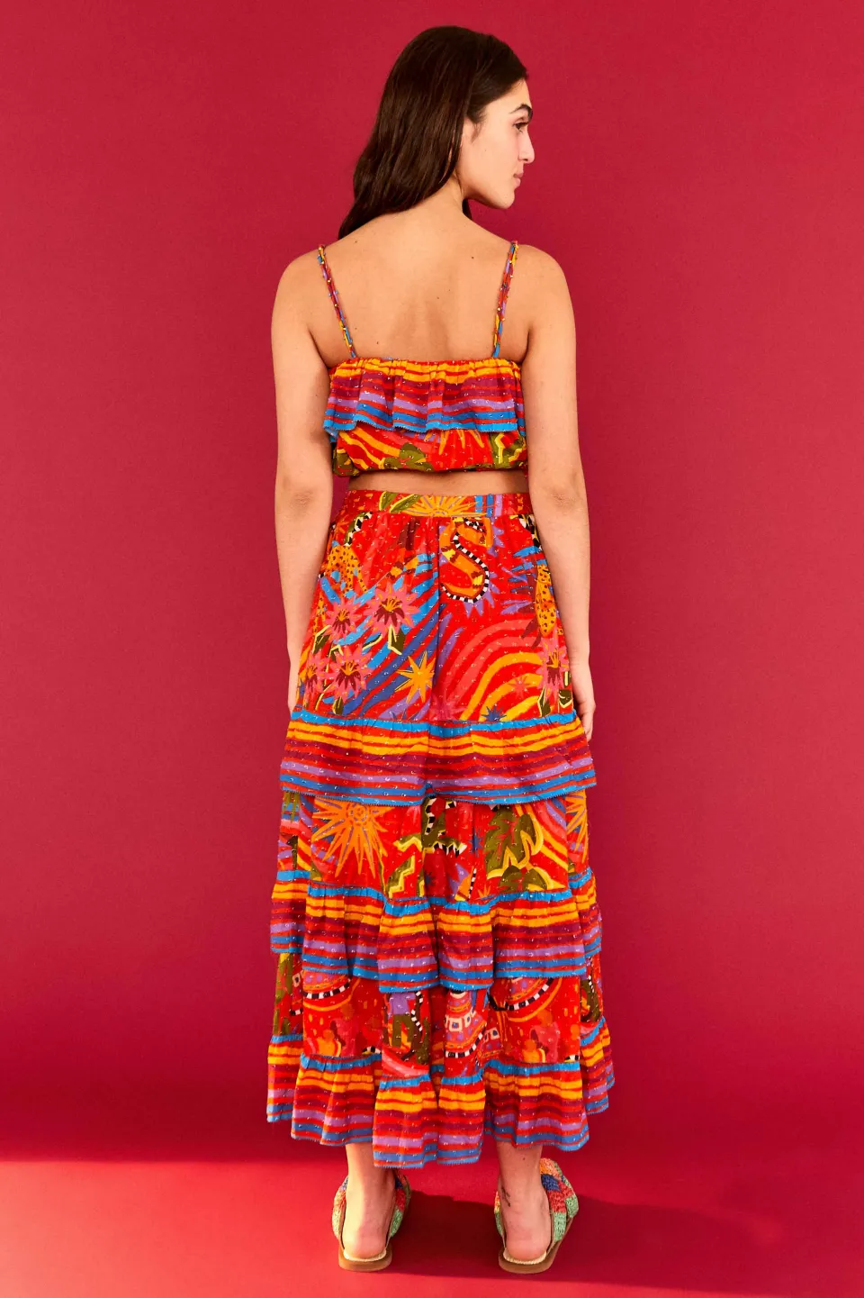 FARM Rio RED CROP TOP | Magic Forest Print Online
