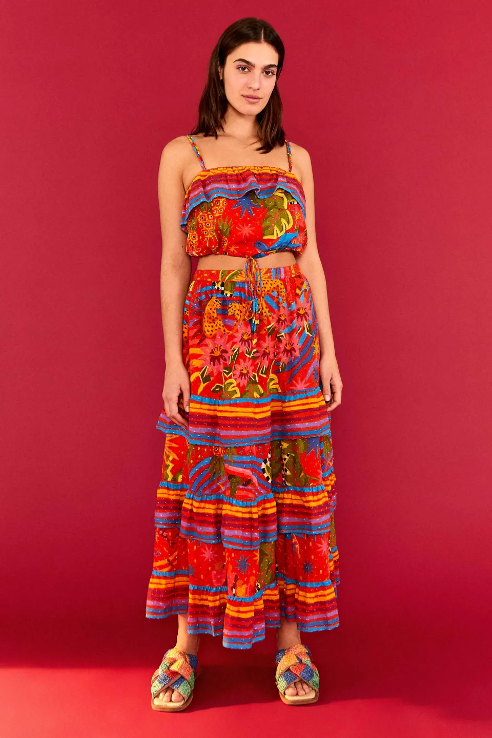 FARM Rio RED CROP TOP | Magic Forest Print Online