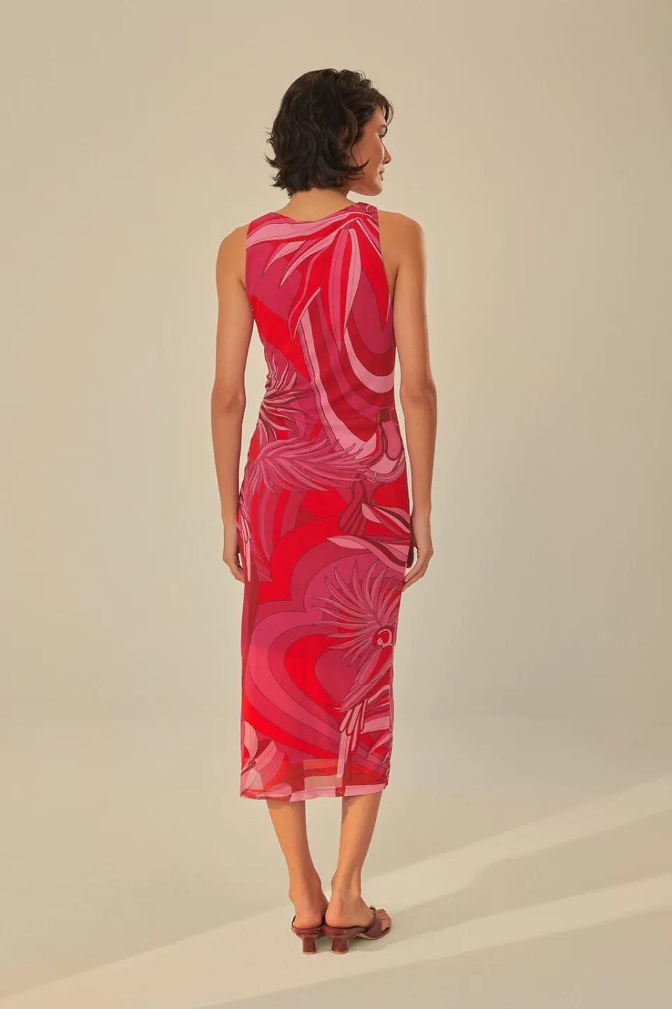 FARM Rio Red Endless Summer Tulle Midi Dress Online