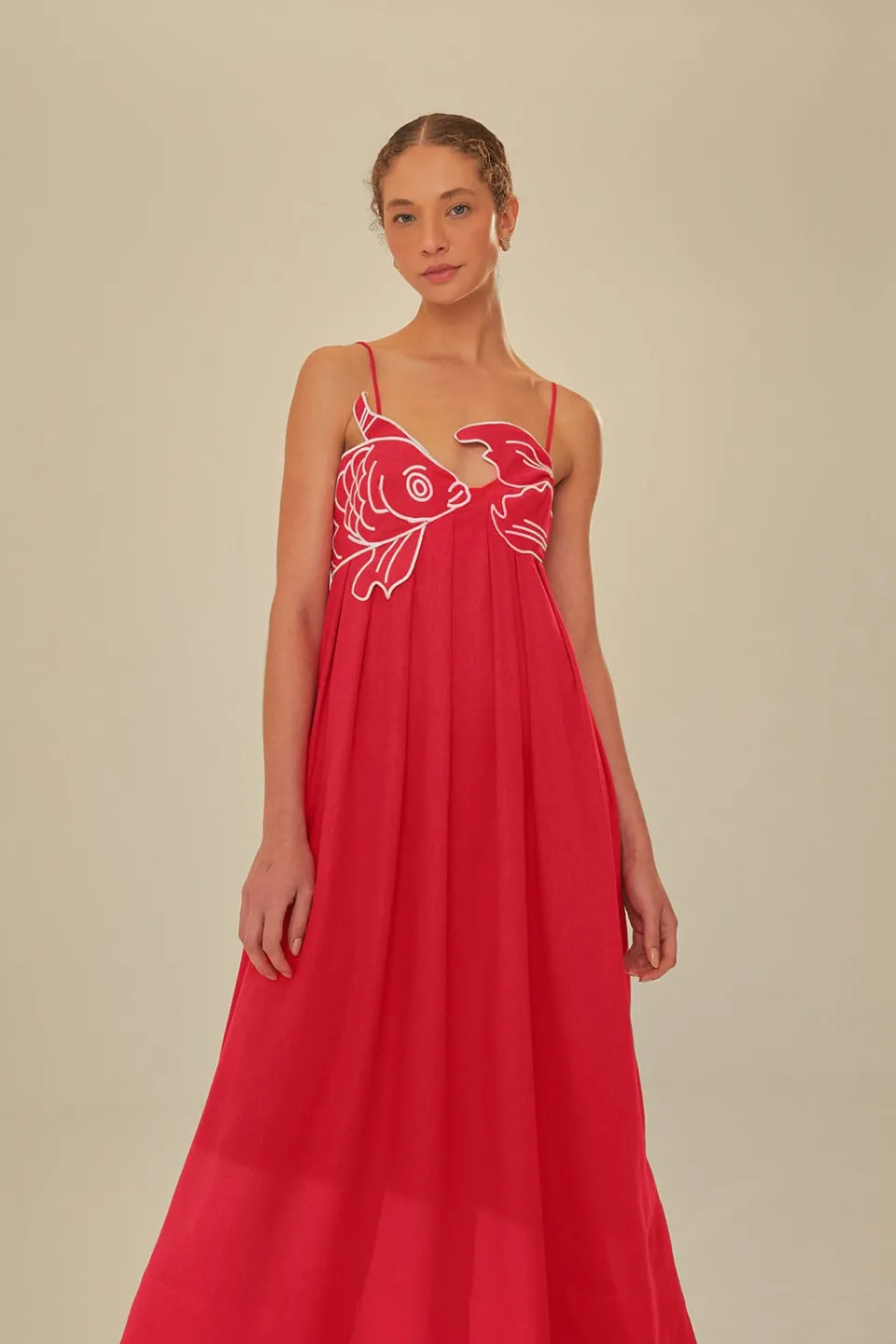 FARM Rio Red Fish Top Maxi Dress