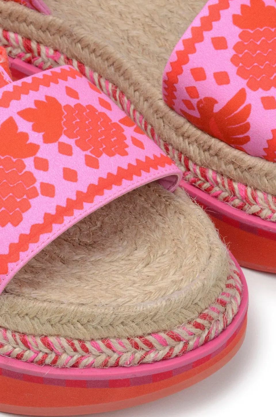 FARM Rio Red Jungle Scarf Espadrille Flatform Sandal Discount