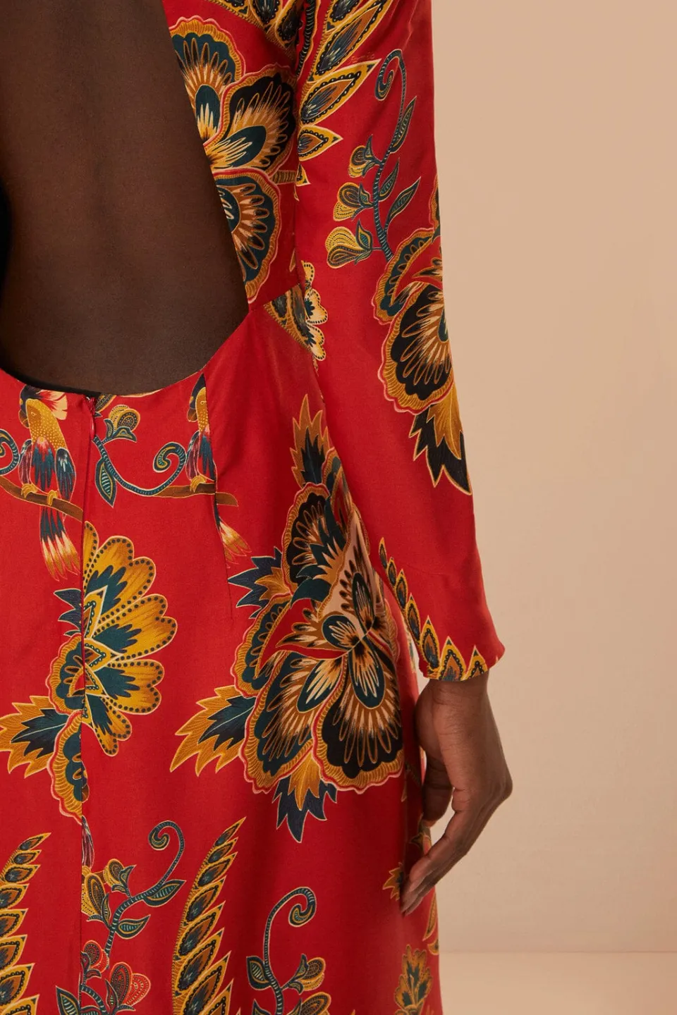 FARM Rio Red Maxi Floral Cutout LENZING™ ECOVERO™ Viscose Midi Dress Online