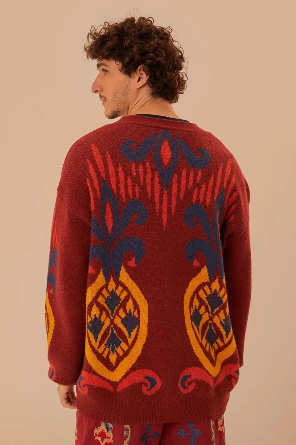 FARM Rio Red Pineapple Knit Cardigan New