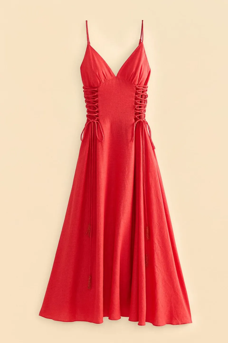 FARM Rio Red Sleeveless Midi Dress Clearance