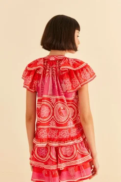 FARM Rio Red Summer Sunrise Blouse Hot