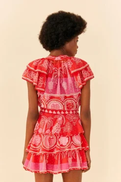 FARM Rio Red Summer Sunrise Mini Skirt Outlet