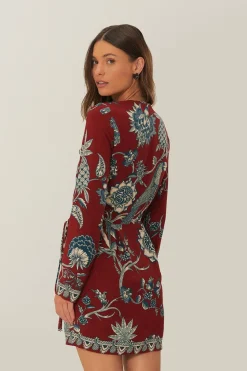 FARM Rio Red Tropical Landing Wrap Mini Dress Online