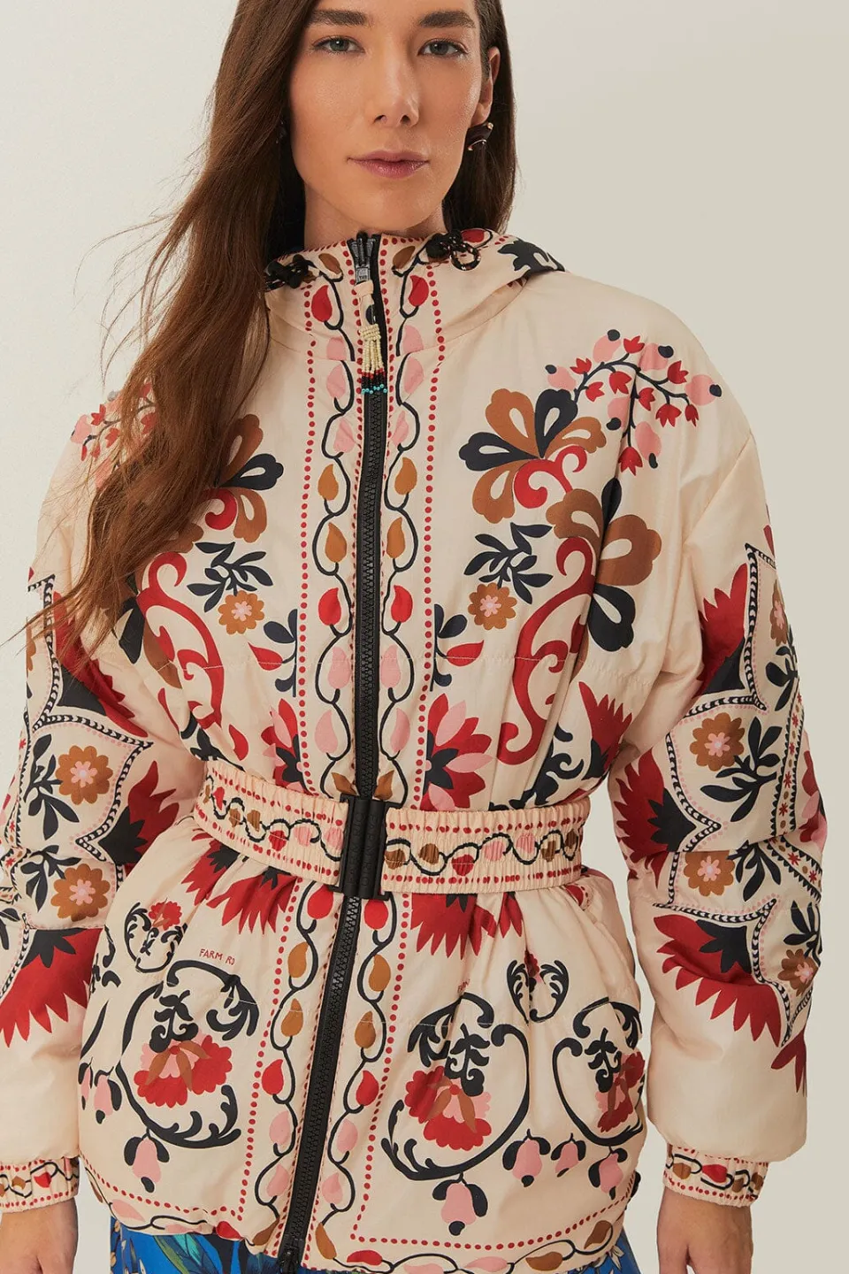 FARM Rio Reversible Cashew Mandala Puffer Jacket