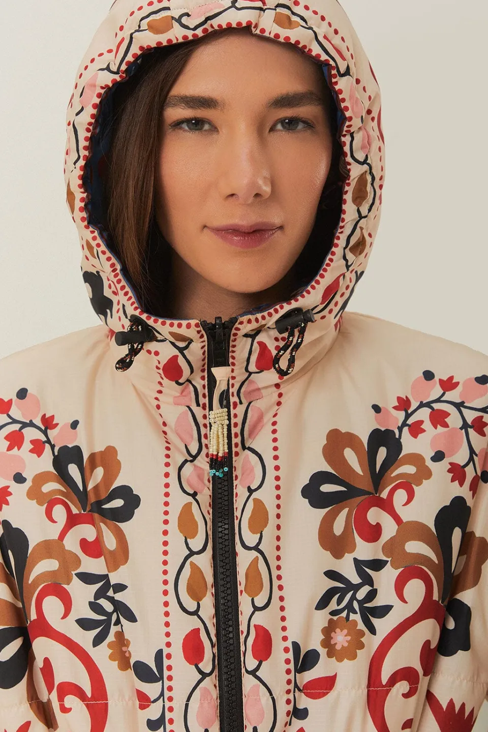 FARM Rio Reversible Cashew Mandala Puffer Jacket